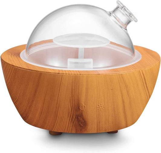 Wood Grain Glass Aroma Diffuser with LED Light
