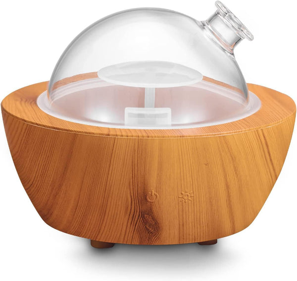 Wood Grain Glass Aroma Diffuser with LED Light