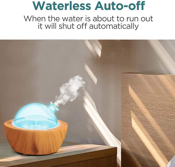 Wood Grain Glass Aroma Diffuser with LED Light
