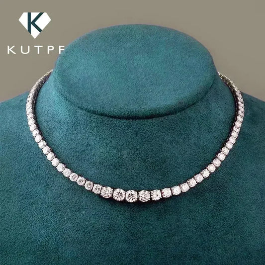 Royal Sparkling Moissanite Tennis Necklace